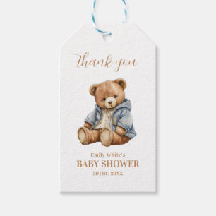 Teddy Beer Baby Shower Uitnodiging Kan nauwelijks  Cadeaulabel