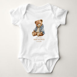 Teddy Beer Baby Shower Uitnodiging Kan nauwelijks  Romper