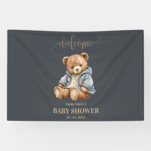 Teddy Beer Baby Shower Uitnodiging Kan nauwelijks  Spandoek