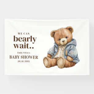 Teddy Beer Baby Shower Uitnodiging, Kan nauwelijks Spandoek