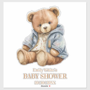 Teddy Beer Baby Shower Uitnodiging Kan Nauwelijks  Sticker