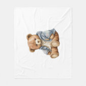 Teddy Beer Baby Shower We Can Bearly Wait Fleece Deken (Voorkant)