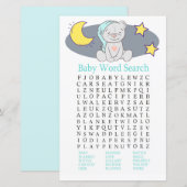 Teddy beer Baby shower Word Search Game (Voorkant / Achterkant)