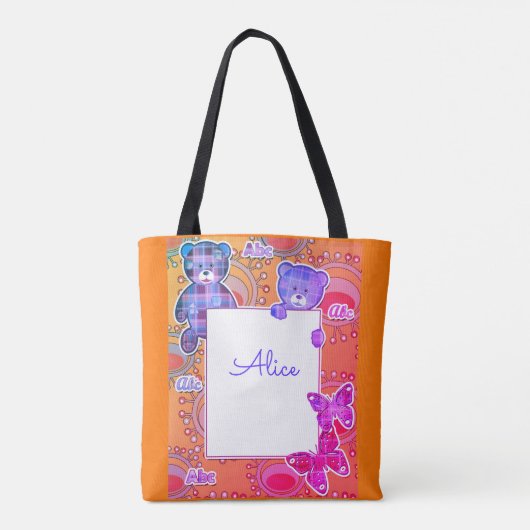 Teddy beer, baby tote bag (Achterkant)