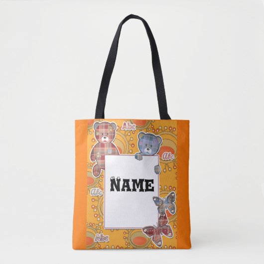 Teddy beer, baby tote bag (Voorkant)