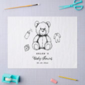 Teddy Beer Babyshower Uitnodiging, Geslacht Neutra Tissuepapier (Craft)
