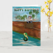 Teddy beer bevist 8th Happy Birthday Kaart (Gele Bloem)
