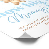Teddy beer blauw hoe groot is mama's buik spel poster (Hoek)