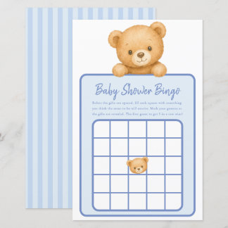 Teddy Beer Blauwe Baby Jongen Shower Bingo Spel