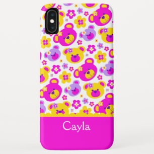 Teddy-beer bloemen genaamd roze geel iPhone XS max hoesje