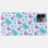 Teddy beer bloemen roze aqua hoesje (Achterkant (horizontaal))