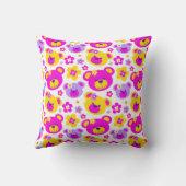 Teddy beer bloemen roze meisjes kussenkussenkussen kussen (Achterkant)