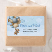 Teddy beer blue brown iory ballonnen label (Insitu)