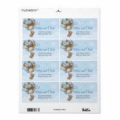 Teddy beer blue brown iory ballonnen label (Full Sheet)