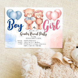 Teddy beer boy of meisje laat baby shower zien kaart