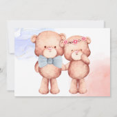 Teddy beer boy of meisje laat baby shower zien kaart (Achterkant)