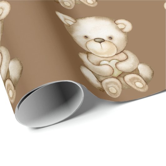 Teddy beer brown inpakpapier (Rol Hoek)