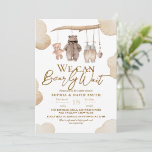Teddy Beer Bruine Bos Jongen Baby Shower Kaart