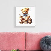 Teddy beer canvas afdruk (Insitu (Woonkamer))