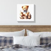 Teddy beer canvas afdruk (Insitu (Slaapkamer))