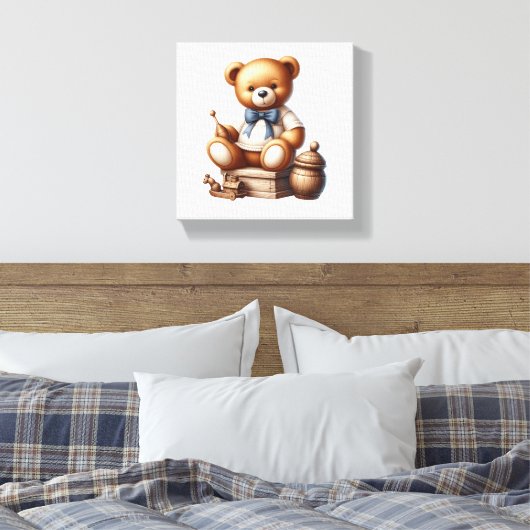 Teddy beer canvas afdruk (Insitu (Slaapkamer))