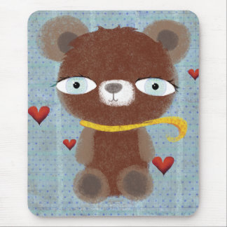 Teddy beer chocolade harten aqua mousepad muismat