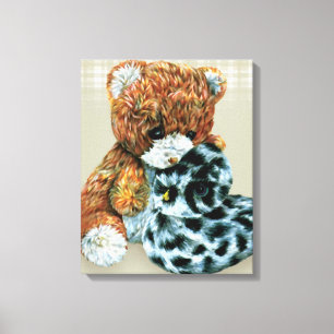 Teddy beer cuddles canvas wikkeldruk