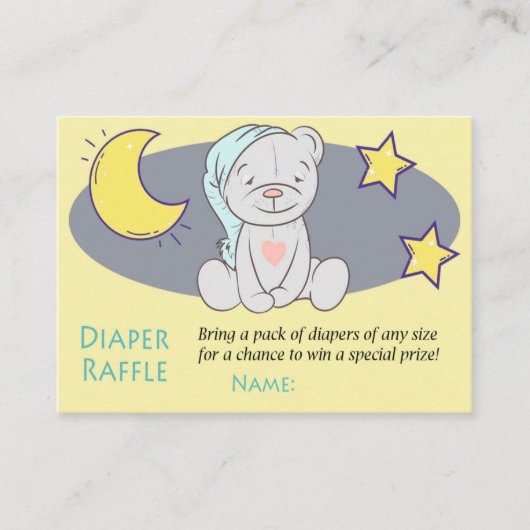 Teddy beer Diaper Raffle Tickets (Voorkant)