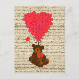 Teddy beer en hart briefkaart