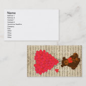 Teddy beer en hart visitekaartje (Voorkant / Achterkant)