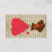 Teddy beer en hart visitekaartje (Achterkant)