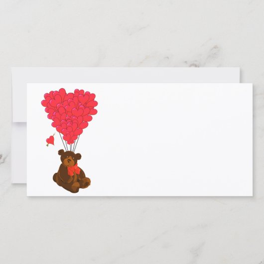 Teddy beer en hartballonnen (Voorkant)