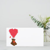 Teddy beer en hartballonnen (Staand voorkant)