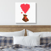Teddy beer en hartballonnen canvas afdruk (Insitu (Slaapkamer))