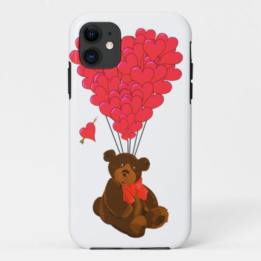 Teddy beer en hartballonnen Case-Mate iPhone case (Achterkant)
