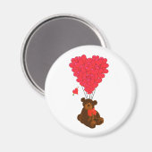 Teddy beer en hartballonnen magneet (Voorkant / Achterkant)