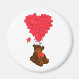 Teddy beer en hartballonnen magneet