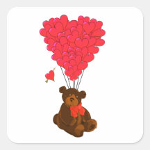Teddy beer en hartballonnen