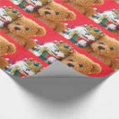 Teddy beer en nootkraker cadeaupapier (Hoek)