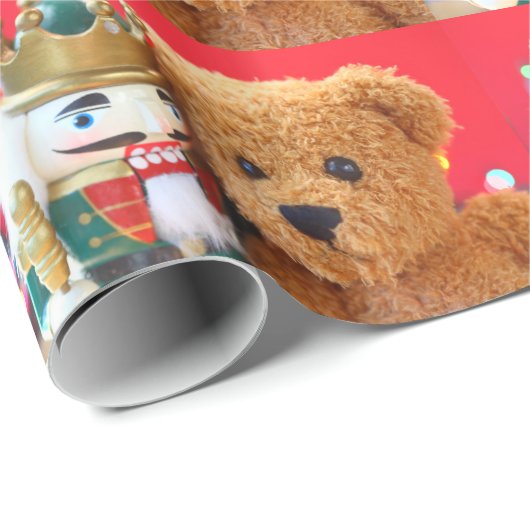Teddy beer en nootkraker cadeaupapier (Rol Hoek)