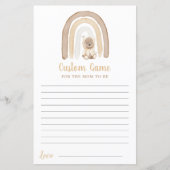 Teddy beer en Rainbow Baby shower Custom Game (Voorkant)