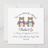 Teddy beer gay bruiloft twee bruidedagroop kaart (Achterkant)