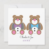 Teddy beer gay bruiloft twee bruidedagroop kaart (Voorkant)