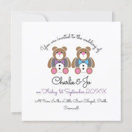Teddy beer gay bruiloft twee bruidedagroop kaart