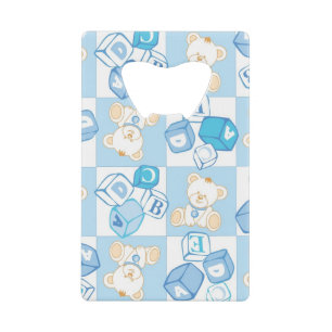 Teddy beer gecontroleerd patroon creditkaart flessenopener