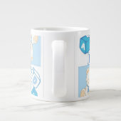 Teddy beer gecontroleerd patroon grote koffiekop (Achterkant)