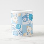 Teddy beer gecontroleerd patroon grote koffiekop (Voorkant)