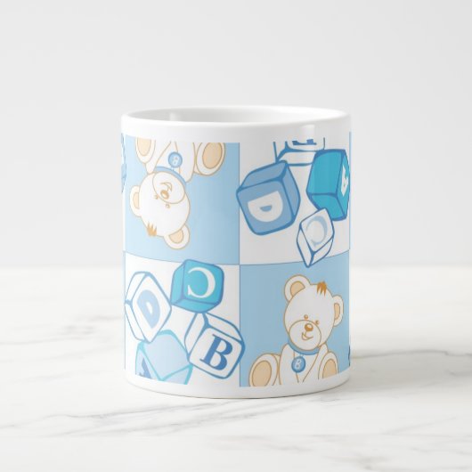 Teddy beer gecontroleerd patroon grote koffiekop (Voorkant)