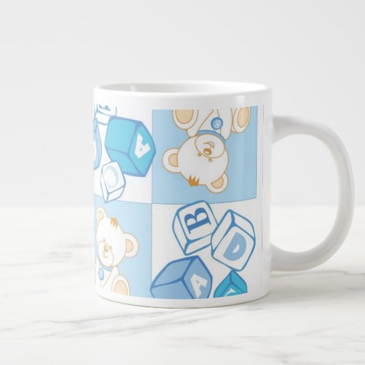 Teddy beer gecontroleerd patroon grote koffiekop (Rechts)