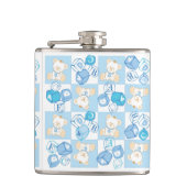 Teddy beer gecontroleerd patroon heupfles (Voorkant)